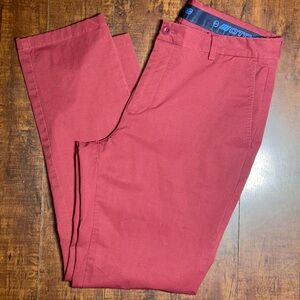 Vineyard Vines On The Go Pants Mens 34x30 burgundy OTG 5 Pocket Pant Commuter